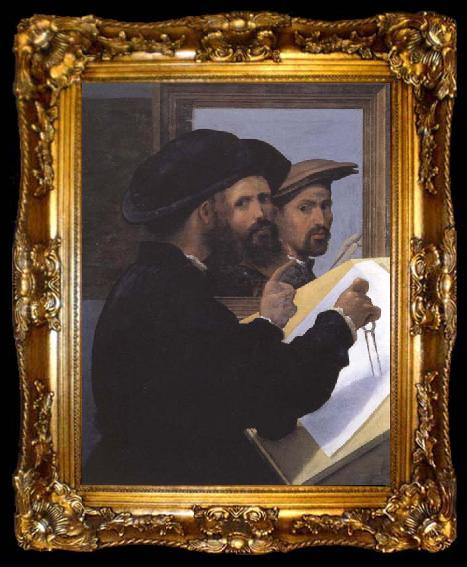 framed  Giovanni Battista Paggi Self-Portrait with an Architect Friend, ta009-2